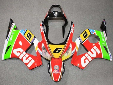 Weiß Rot Gelb Blau Grün Schwarz Elf Givi 6 2002-2003 Honda CBR900RR 954 Motorrad Verkleidung