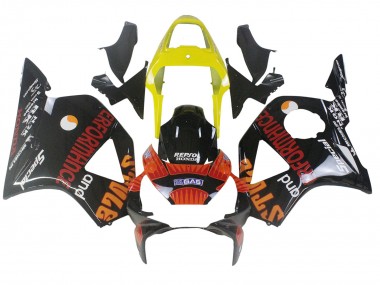 Gelb Rot Glänzendes Schwarz Repsol Rossi 2002-2003 Honda CBR900RR 954 Motorrad Verkleidung
