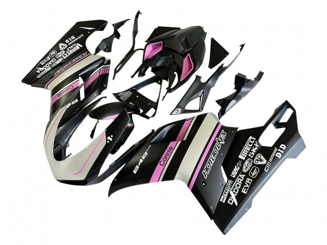 Weiß Rosa Glänzendes Schwarz Connie 2007-2014 Ducati 848 Motorrad Verkleidung