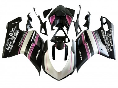 Weiß Rosa Glänzendes Schwarz Connie 2007-2014 Ducati 848 Motorrad Verkleidung