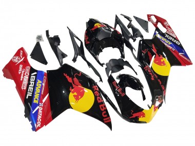 Glänzendes Schwarz Gelb Blau Red Bull 2007-2014 Ducati 848/1098/1198 Motorrad Verkleidung