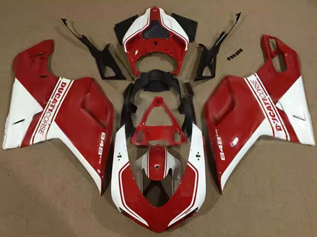 Weiß Rot Corse 2007-2014 Ducati 848 Motorrad Verkleidung