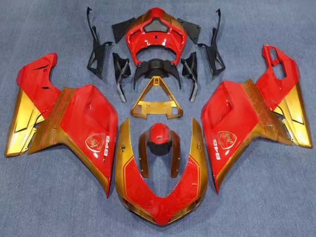 Rot Gold 2007-2014 Ducati 848 Motorrad Verkleidung