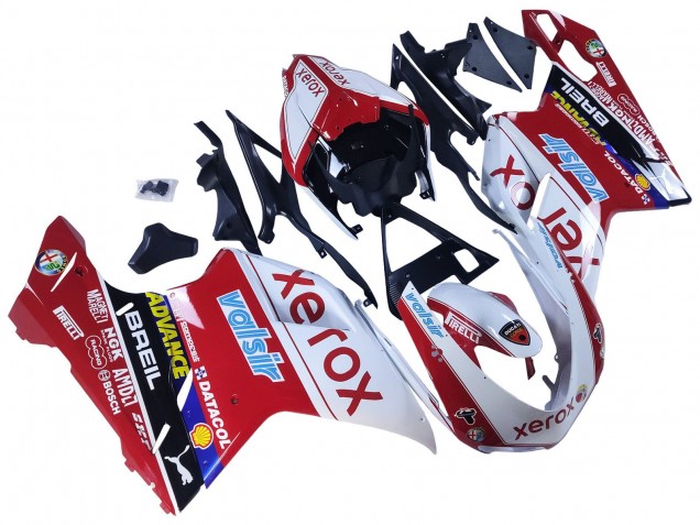 Weiß Rot Glänzendes Schwarz Valsir Xerox 2007-2014 Ducati 848/1098/1198 Motorrad Verkleidung