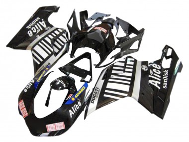 Silber Glänzendes Schwarz Alice Sundisk 2007-2014 Ducati 1098 Motorrad Verkleidung