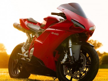 Rot Glänzendes Schwarz 2007-2014 Ducati 848 Motorrad Verkleidung