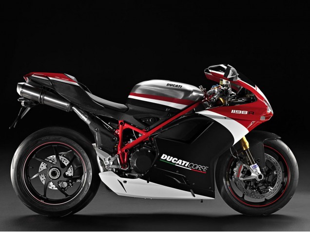 Weiß Rot Glänzendes Schwarz 2007-2014 Ducati 848/1098/1198 Motorrad Verkleidung