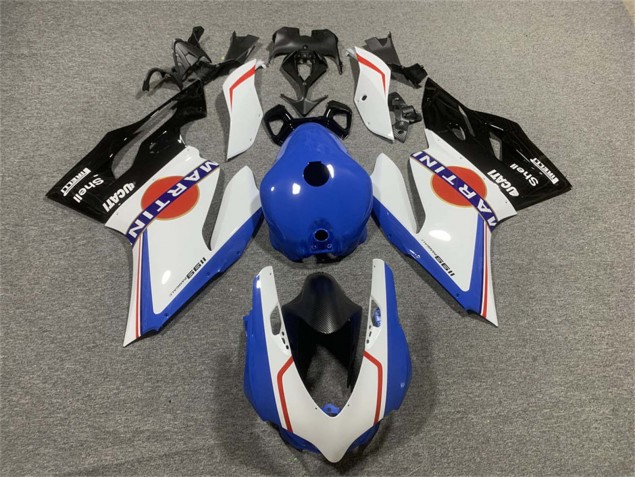 Weiß Blau Glänzendes Schwarz Martini 2011-2014 Ducati Panigale 899/1199 Motorrad Verkleidung