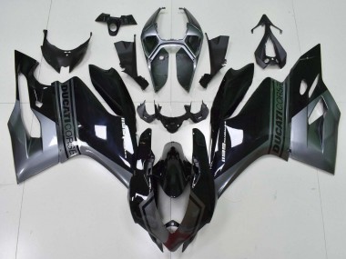 Grau Glänzendes Schwarz 2011-2014 Ducati Panigale 1199 Motorrad Verkleidung