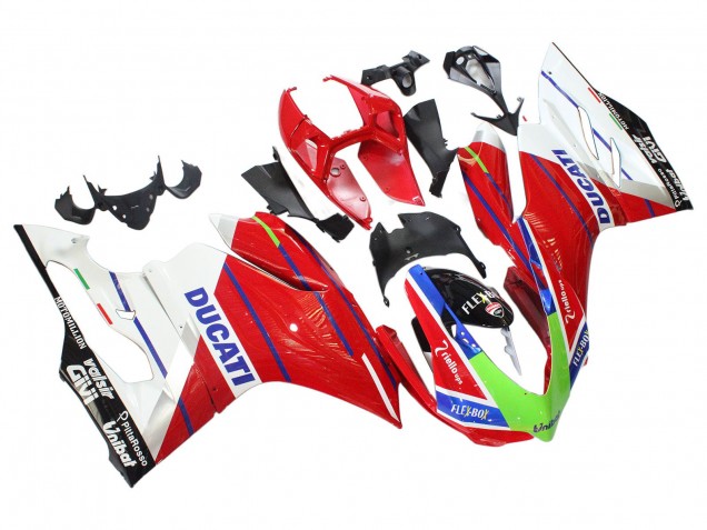 Weiß Rot Grün Blau Glänzendes Schwarz Flex-Box 2011-2014 Ducati Panigale 899/1199 Motorrad Verkleidung