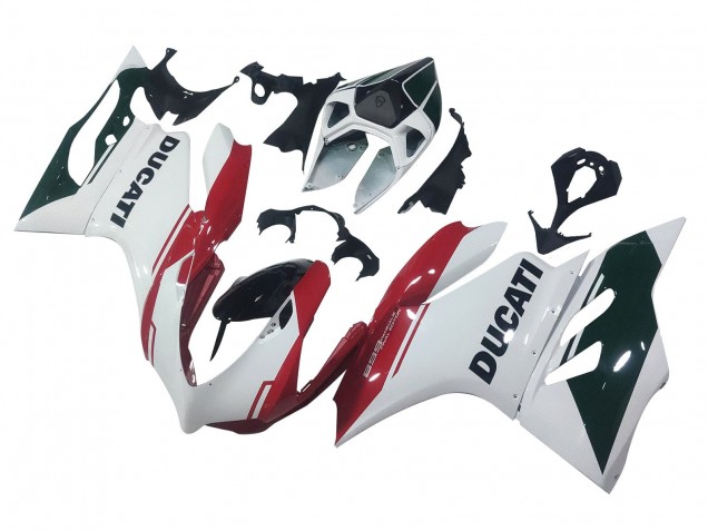 Weiß Rot Glänzendes Schwarz 2011-2014 Ducati Panigale 899 Motorrad Verkleidung
