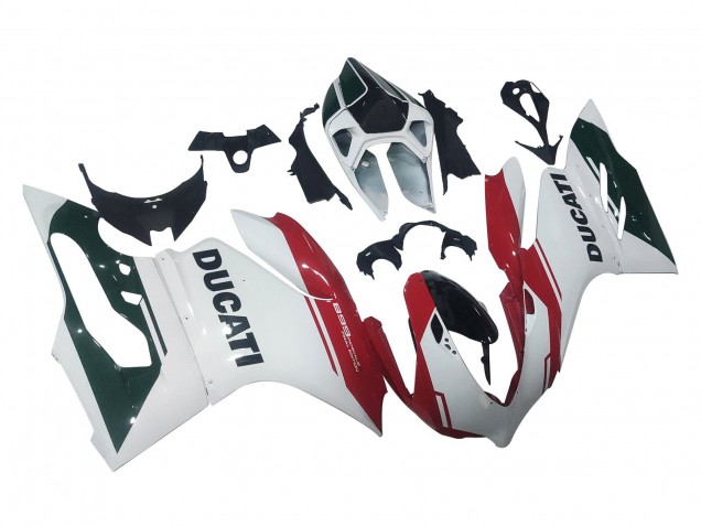 Weiß Rot Glänzendes Schwarz 2011-2014 Ducati Panigale 899 Motorrad Verkleidung