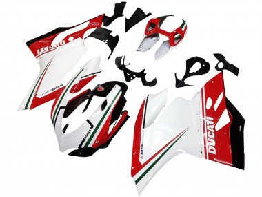 Weiß Rot Grün Glänzendes Schwarz 2011-2014 Ducati 1199 Motorrad Verkleidung