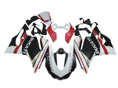 Weiß Rot Schwarz 2011-2014 Ducati Panigale 1199 Motorrad Verkleidung