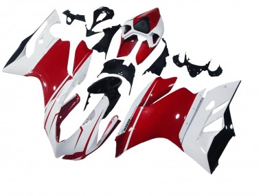 Weiß Rot Glänzendes Schwarz 2011-2014 Ducati 1199 Motorrad Verkleidung