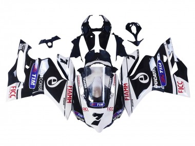 Weiß Schwarz Blau Fiamm Ficc 7 2011-2014 Ducati Panigale 899/1199 Motorrad Verkleidung