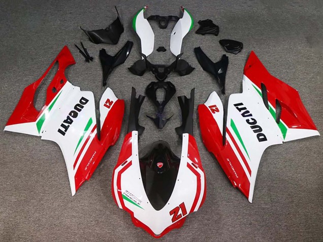Weiß Rot Grün Glänzendes Schwarz 21 2015-2020 Ducati 959/1299 Motorrad Verkleidung