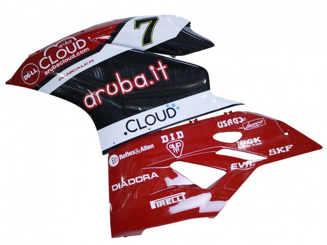 Weiß Rot Schwarz Aruba 7 2015-2020 Ducati 959/1299 Motorrad Verkleidung