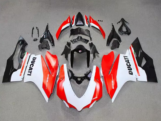 Weiß Rot Glänzendes Schwarz 2015-2020 Ducati 959 Motorrad Verkleidung