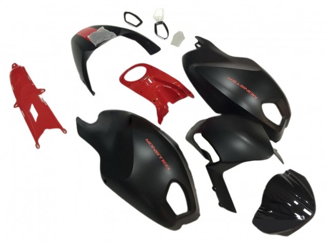 Rot Matt Schwarz Monster 2008-2012 Ducati Monster 696 796 1100 1100S Motorrad Verkleidung