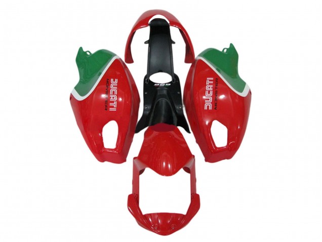 Rot Weiß Grün 2008-2012 Ducati Monster 696 796 1100 1100S Motorrad Verkleidung