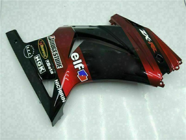Glänzendes Schwarz Kastanienbraun Rot 2008-2012 Kawasaki EX250 Motorrad Verkleidung