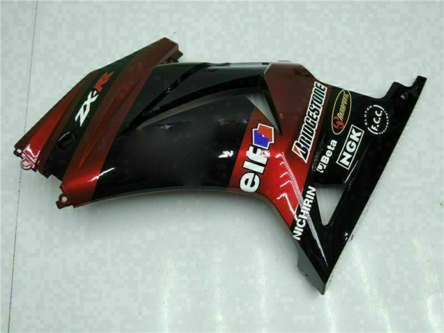 Glänzendes Schwarz Kastanienbraun Rot 2008-2012 Kawasaki EX250 Motorrad Verkleidung