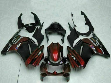Glänzendes Schwarz Kastanienbraun Rot 2008-2012 Kawasaki EX250 Motorrad Verkleidung