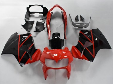 Rot Glänzendes Schwarz Streifen 1998-2001 Honda VFR 800 Motorrad Verkleidung