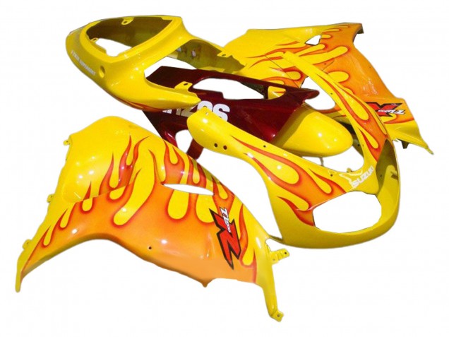 Gelb mit Rot Flamme 1998-2003 Suzuki TL1000R Motorrad Verkleidung