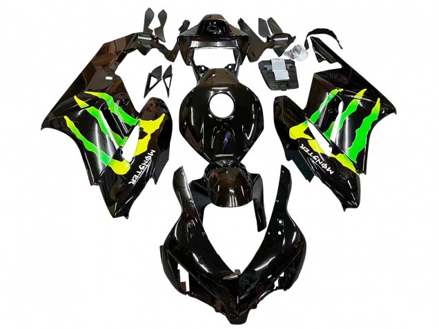 Glänzendes Schwarz Gelb Grün Monster 2004-2005 Honda CBR1000RR Motorrad Verkleidung