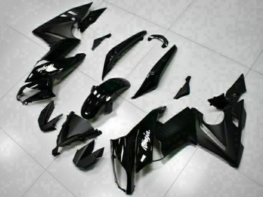 Glänzendes Schwarz Weiß Aufkleber 2009-2011 Kawasaki EX650 Motorrad Verkleidung