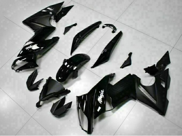 Glänzendes Schwarz Weiß Aufkleber 2009-2011 Kawasaki EX650 Motorrad Verkleidung