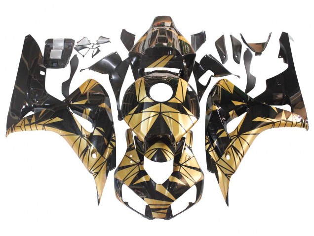 Gold Glänzendes Schwarz 2006-2007 Honda CBR1000RR Motorrad Verkleidung