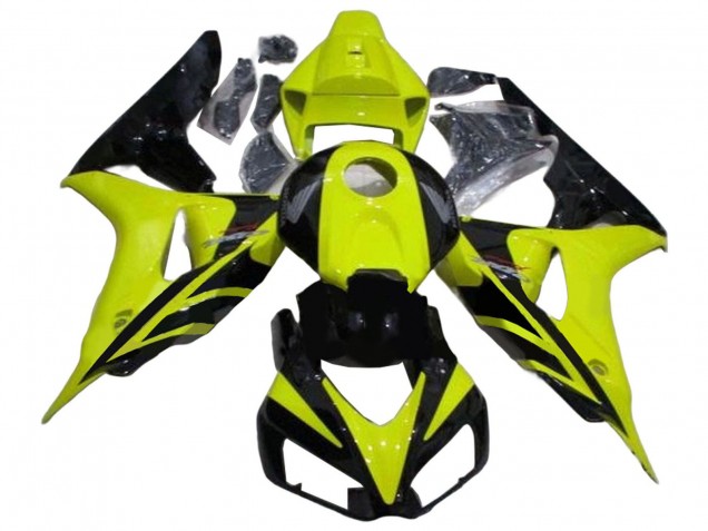 Grün Glänzendes Schwarz Geometric 2006-2007 Honda CBR1000RR Motorrad Verkleidung