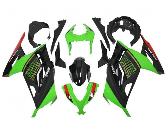 Grün Rot Schwarz Bienenwabe 2013-2024 Kawasaki Ninja 300 EX300R Motorrad Verkleidung