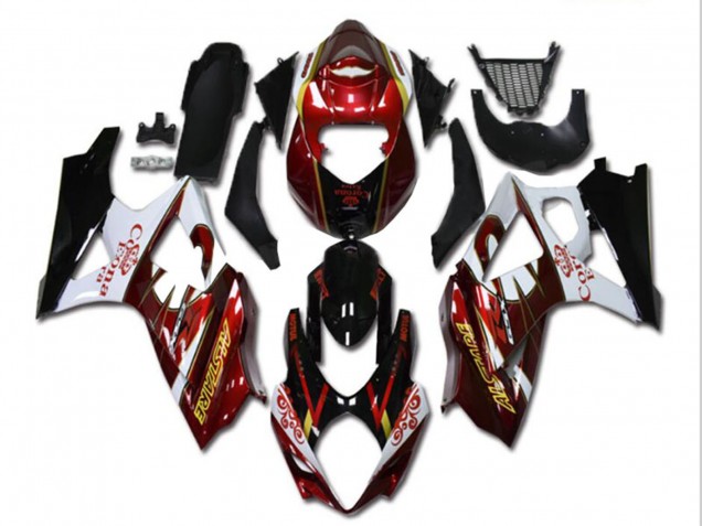 Rot Weiß Schwarz Corona 2007-2008 Suzuki GSXR 1000 Motorrad Verkleidung