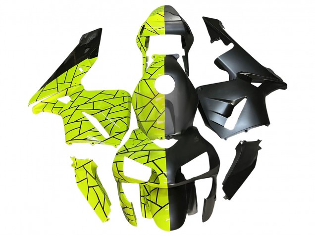Fluoreszierendes Grün Matt Schwarz 2003-2004 Honda CBR600RR Motorrad Verkleidung