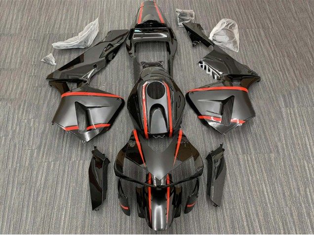 Glänzendes Schwarz Rot Streifen 2003-2004 Honda CBR600RR Motorrad Verkleidung