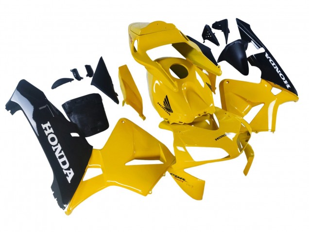 Gelb Glänzendes Schwarz 2003-2004 Honda CBR600RR Motorrad Verkleidung