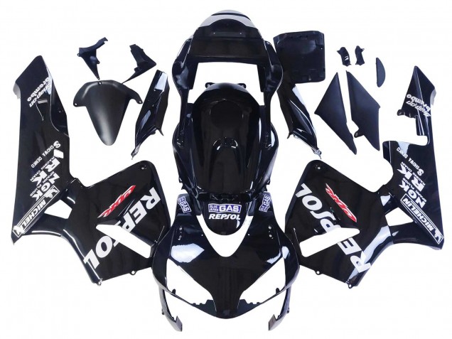 Glänzendes Schwarz Weiß Repsol 2003-2004 Honda CBR600RR Motorrad Verkleidung