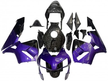 Lila Schwarz Geschmiedet Carbonfaser 2003-2004 Honda CBR600RR Motorrad Verkleidung