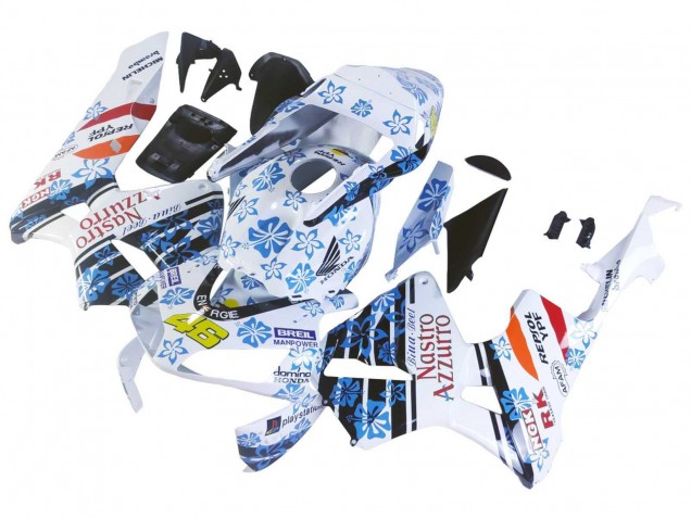 Weiß Blau Rot Nastro Azzurro 46 2003-2004 Honda CBR600RR Motorrad Verkleidung