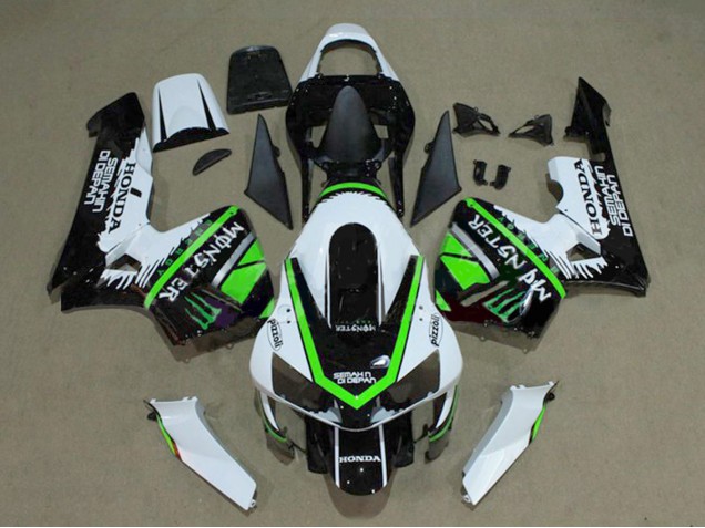 Weiß Grün Glänzendes Schwarz Monster 2003-2004 Honda CBR600RR Motorrad Verkleidung