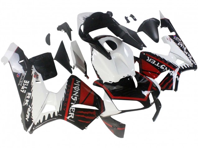 Weiß Rot Glänzendes Schwarz Monster 2003-2004 Honda CBR600RR Motorrad Verkleidung