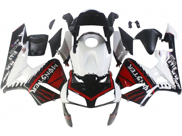 Weiß Rot Glänzendes Schwarz Monster 2003-2004 Honda CBR600RR Motorrad Verkleidung