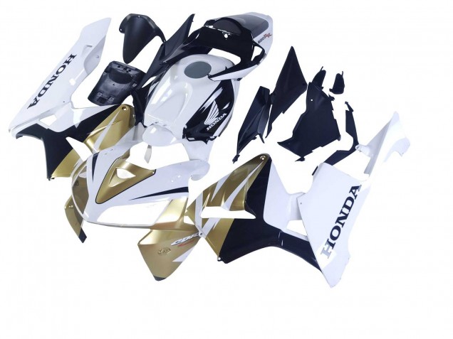 Gold Weiß Schwarz 2005-2006 Honda CBR600RR Motorrad Verkleidung
