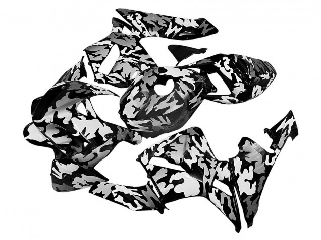 Schwarz Weiß Grau Camouflage 2005-2006 Honda CBR600RR Motorrad Verkleidung