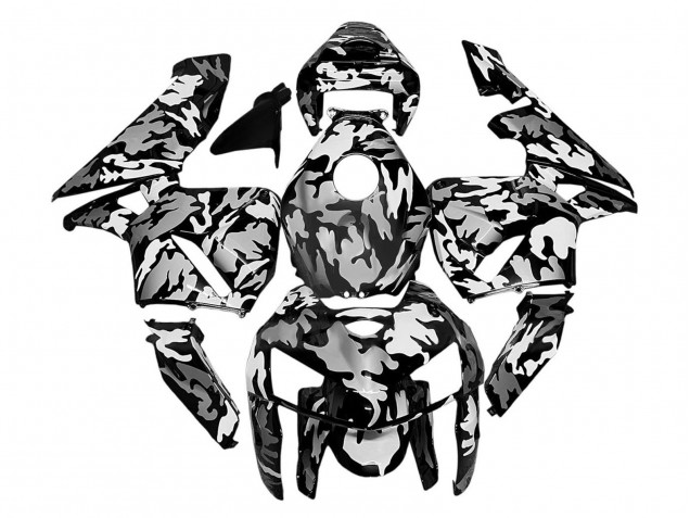 Schwarz Weiß Grau Camouflage 2005-2006 Honda CBR600RR Motorrad Verkleidung