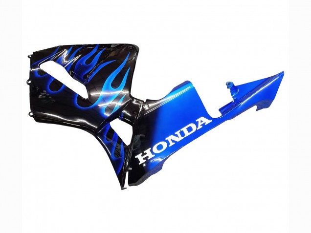 Glänzendes Schwarz Blau Flamme 2005-2006 Honda CBR600RR Motorrad Verkleidung